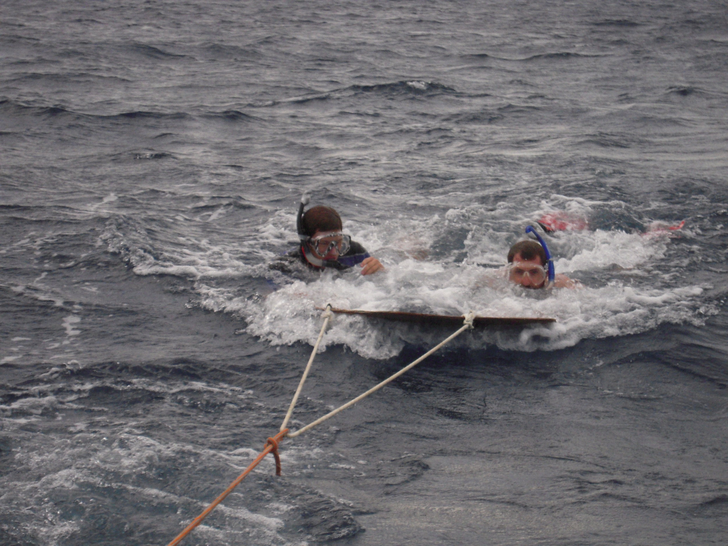 Students test out the Manta Tow during a search for aggregate grouper spawning site with Sustainable Fisheries