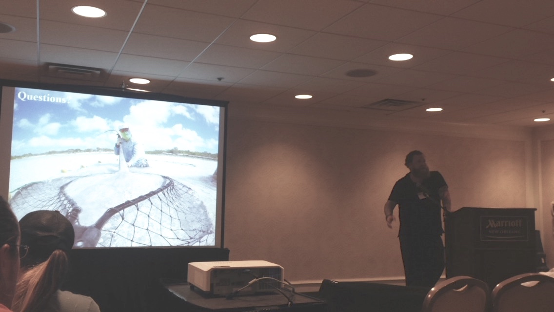Dr, Owen O'Shea during his presentation on Caribbean whiptail stingrays