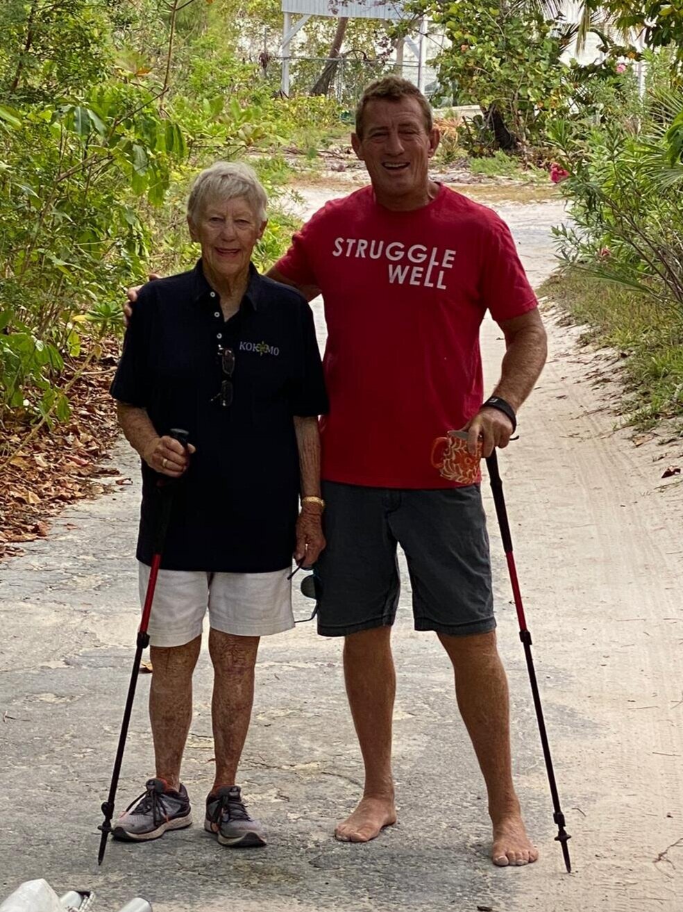Sally and Chris had a tradition of daily walks in Cotton Bay as Chris recovered from a surgery and then again later during COVID restrictions.